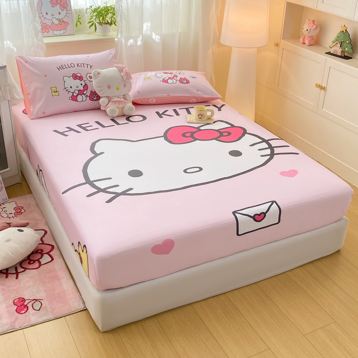 91家纺网 家纺一手货源 找家纺 博雅 2026新款三丽欧大版全棉纯棉单床笠床笠单件 全棉大版-大脸猫kt