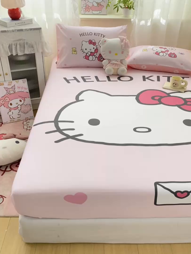 91家纺网 家纺一手货源 找家纺 博雅 2026新款三丽欧大版全棉纯棉单床笠床笠单件 全棉大版-大脸猫kt