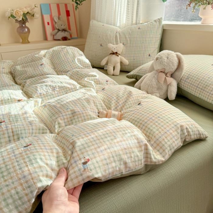 91家纺网 家纺一手货源 找家纺 安力森/诚臻酒店用品 2026新款A类双层皱皱纱四件套 腊肠狗