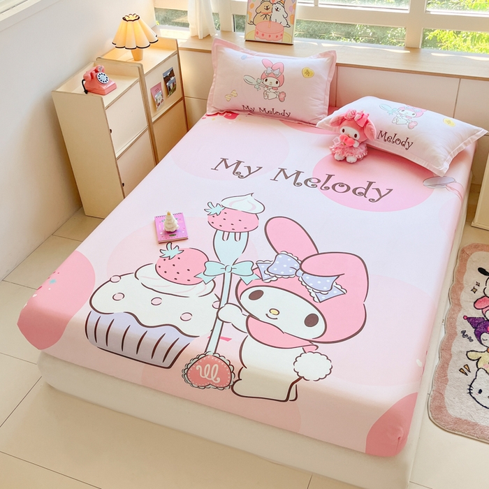 91家纺网 家纺一手货源 找家纺 博雅 2026新款三丽欧大版全棉纯棉单床笠床笠单件 全棉大版-蛋糕美乐蒂