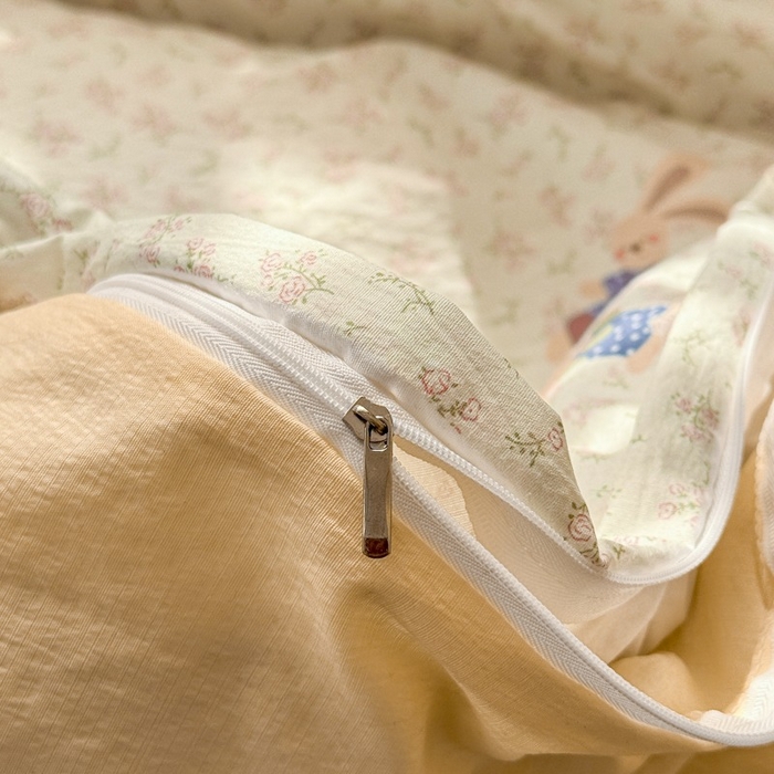 91家纺网 家纺一手货源 找家纺 安力森/诚臻酒店用品 2026新款A类双层皱皱纱四件套 乐园