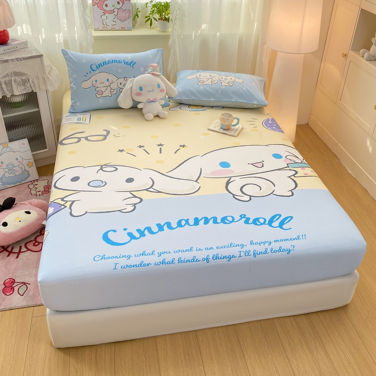 91家纺网 家纺一手货源 找家纺 博雅 2026新款三丽欧大版全棉纯棉单床笠床笠单件 全棉大版-蛋黄玉桂狗