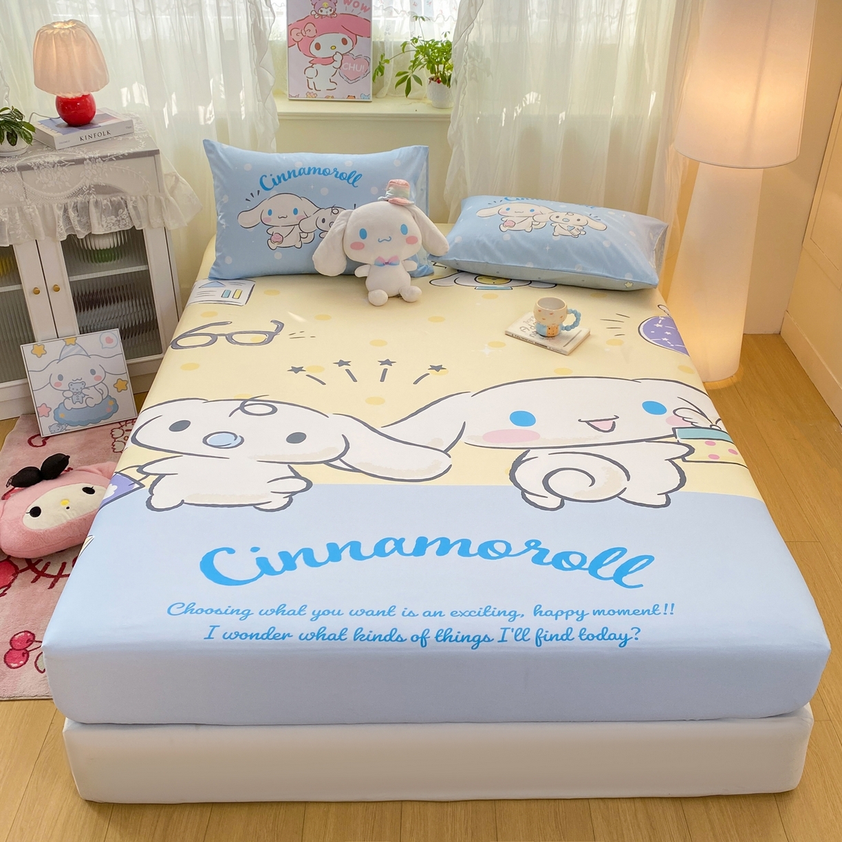 91家纺网 家纺一手货源 找家纺 博雅 2026新款三丽欧大版全棉纯棉单床笠床笠单件 全棉大版-蛋黄玉桂狗