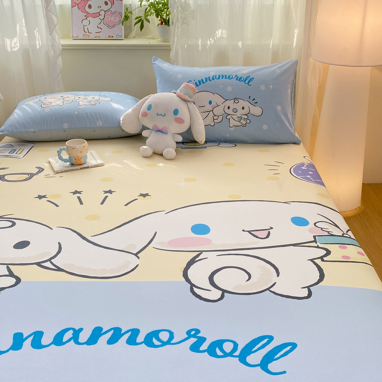 91家纺网 家纺一手货源 找家纺 博雅 2026新款三丽欧大版全棉纯棉单床笠床笠单件 全棉大版-蛋黄玉桂狗