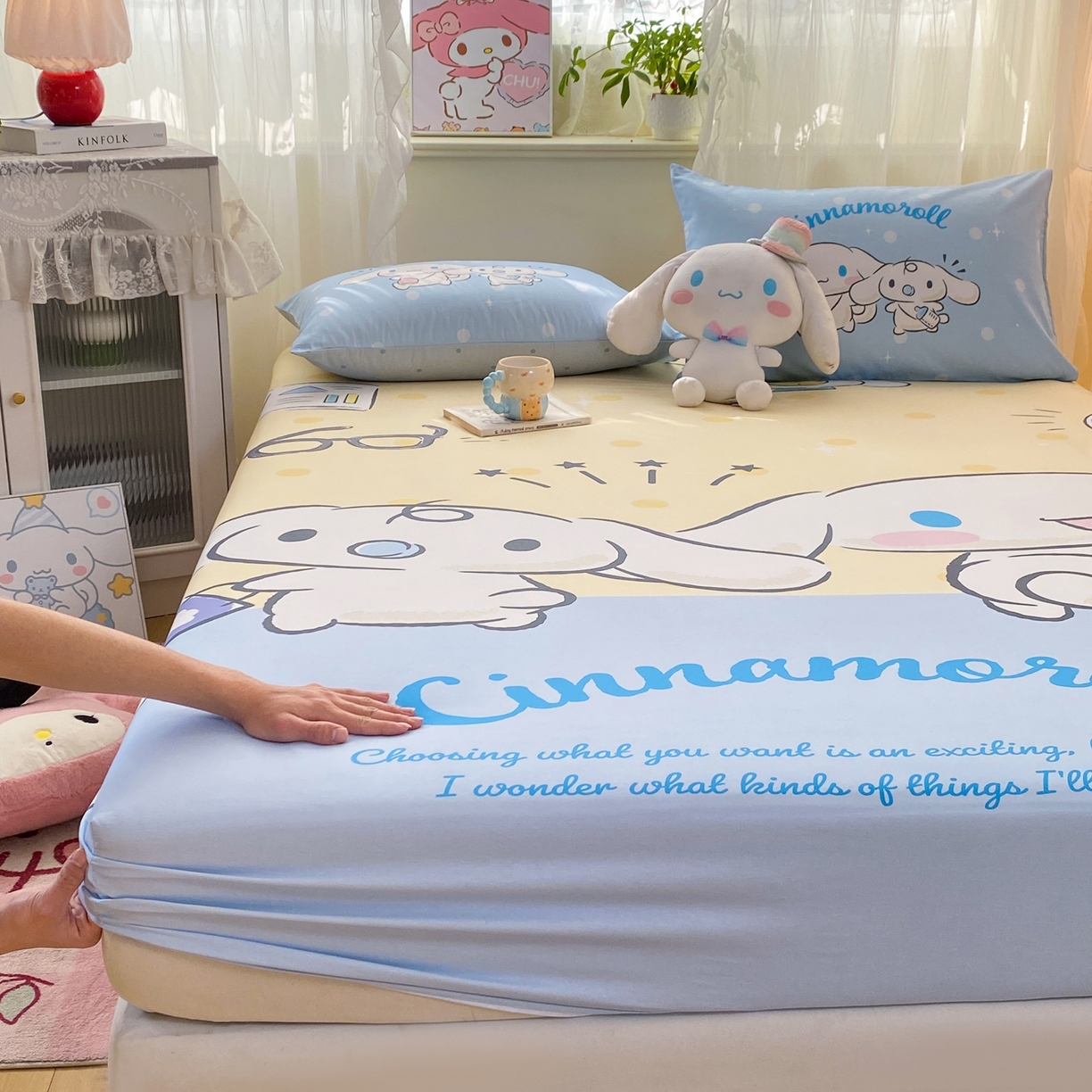 91家纺网 家纺一手货源 找家纺 博雅 2026新款三丽欧大版全棉纯棉单床笠床笠单件 全棉大版-蛋黄玉桂狗