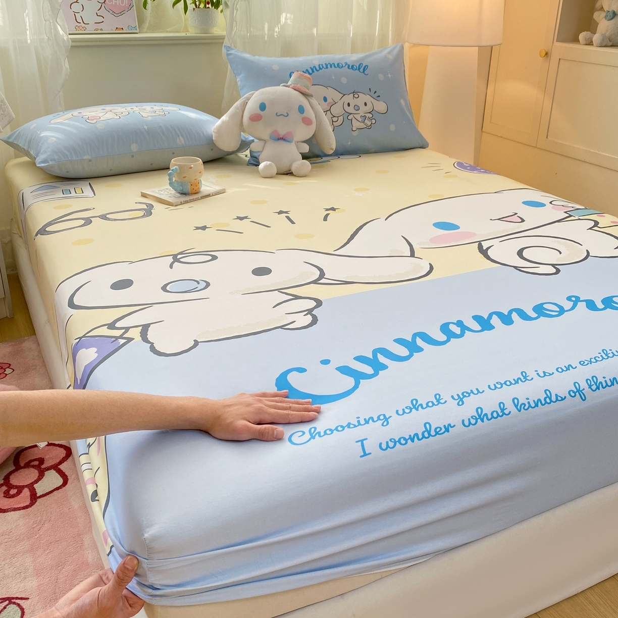 91家纺网 家纺一手货源 找家纺 博雅 2026新款三丽欧大版全棉纯棉单床笠床笠单件 全棉大版-蛋黄玉桂狗