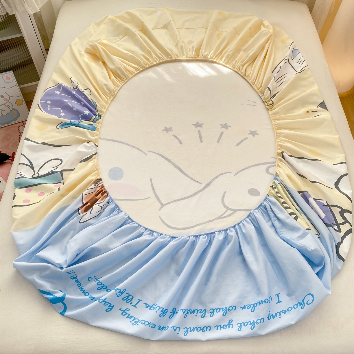 91家纺网 家纺一手货源 找家纺 博雅 2026新款三丽欧大版全棉纯棉单床笠床笠单件 全棉大版-蛋黄玉桂狗