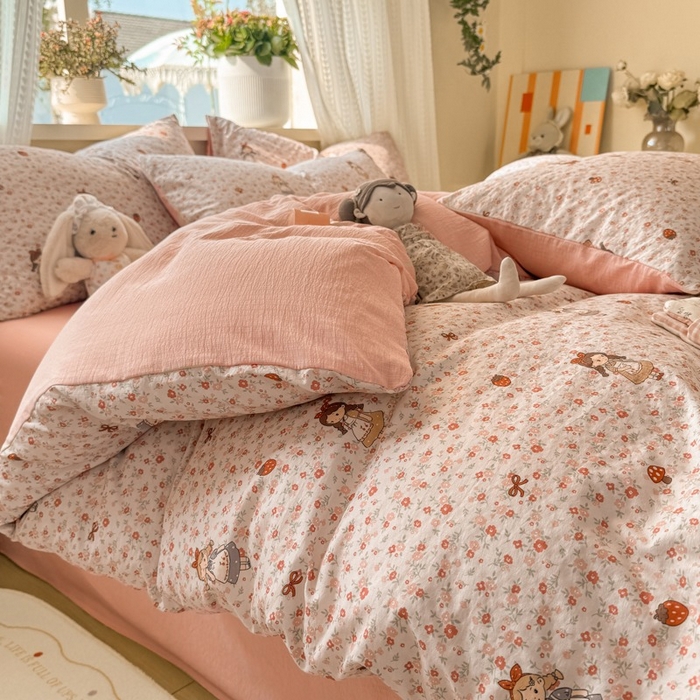 91家纺网 家纺一手货源 找家纺 安力森/诚臻酒店用品 2026新款A类双层皱皱纱四件套 玛丽