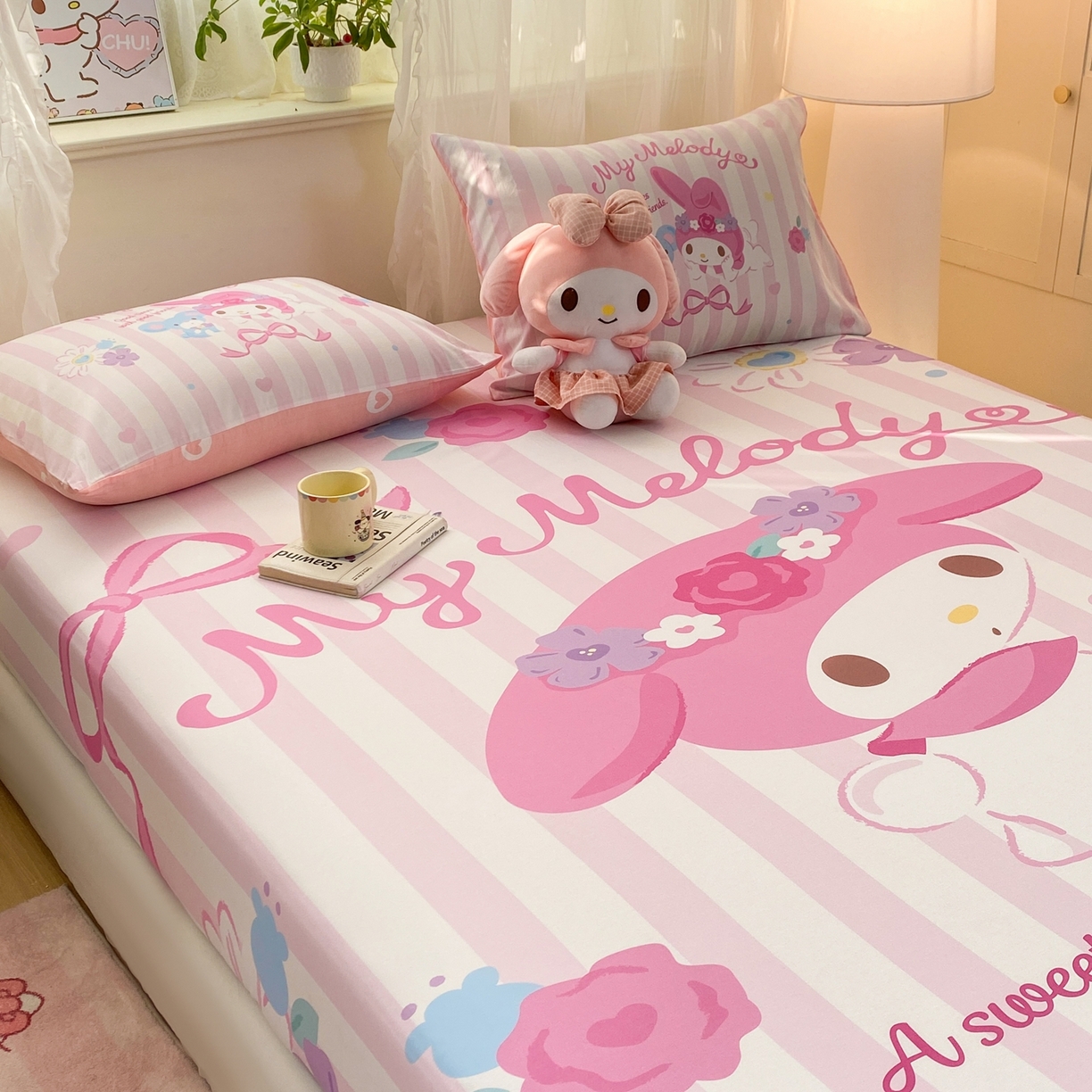 91家纺网 家纺一手货源 找家纺 博雅 2026新款三丽欧大版全棉纯棉单床笠床笠单件 全棉大版-花环美乐蒂