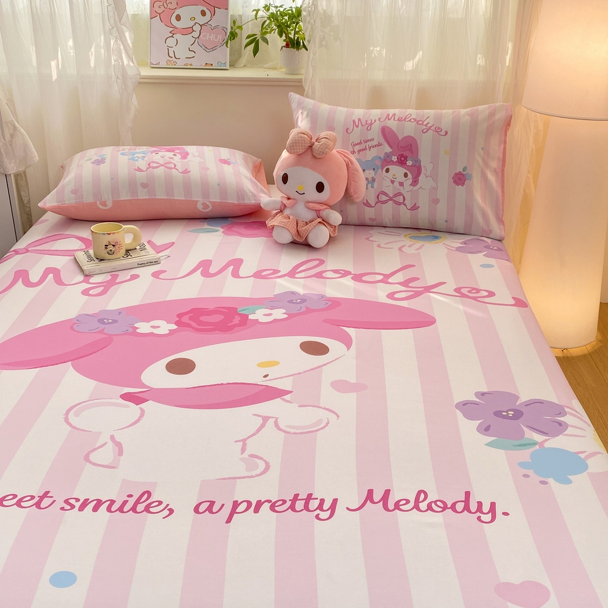 91家纺网 家纺一手货源 找家纺 博雅 2026新款三丽欧大版全棉纯棉单床笠床笠单件 全棉大版-花环美乐蒂