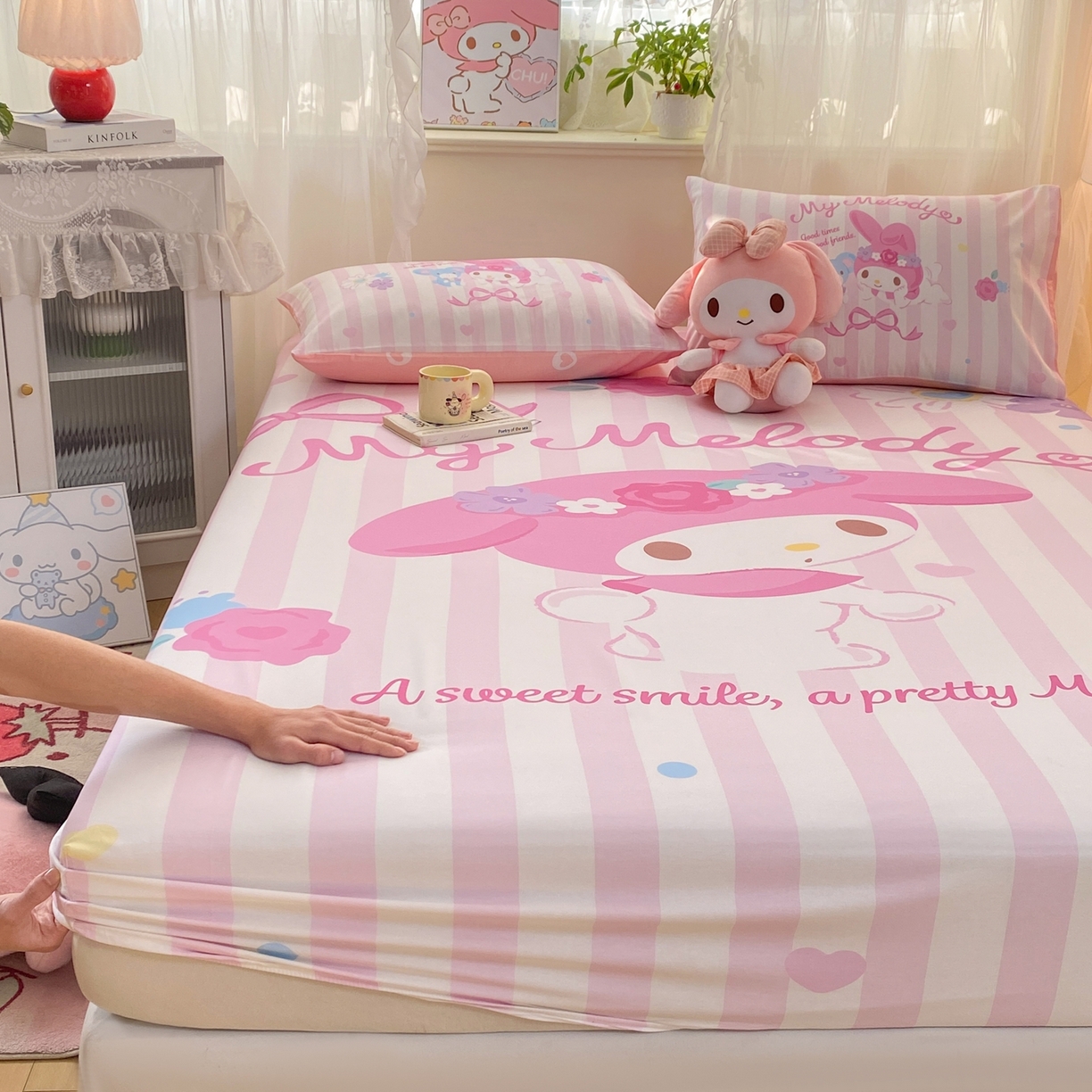 91家纺网 家纺一手货源 找家纺 博雅 2026新款三丽欧大版全棉纯棉单床笠床笠单件 全棉大版-花环美乐蒂