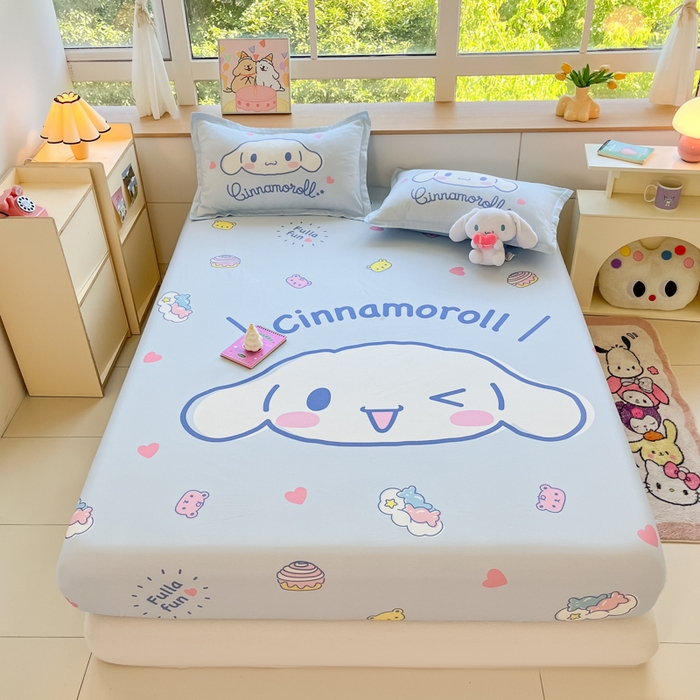 91家纺网 家纺一手货源 找家纺 博雅 2026新款三丽欧大版全棉纯棉单床笠床笠单件 全棉大版-开心玉桂狗