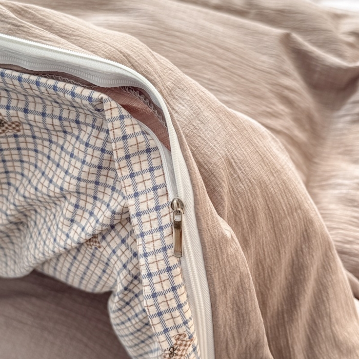 91家纺网 家纺一手货源 找家纺 安力森/诚臻酒店用品 2026新款A类双层皱皱纱四件套 柔格小狗