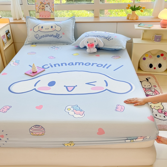 91家纺网 家纺一手货源 找家纺 博雅 2026新款三丽欧大版全棉纯棉单床笠床笠单件 全棉大版-开心玉桂狗