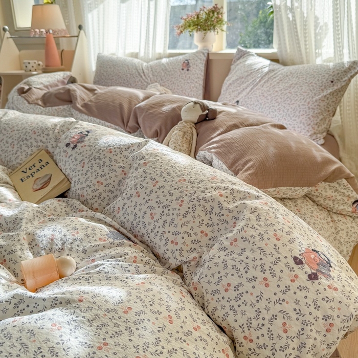 91家纺网 家纺一手货源 找家纺 安力森/诚臻酒店用品 2026新款A类双层皱皱纱四件套 时光