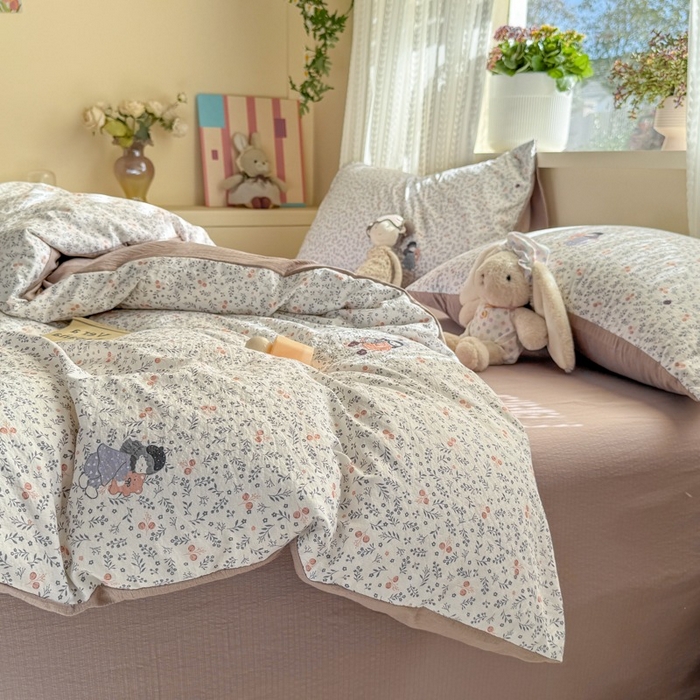 91家纺网 家纺一手货源 找家纺 安力森/诚臻酒店用品 2026新款A类双层皱皱纱四件套 时光