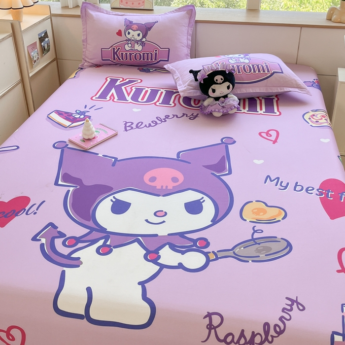 91家纺网 家纺一手货源 找家纺 博雅 2026新款三丽欧大版全棉纯棉单床笠床笠单件 全棉大版-蓝莓库洛米