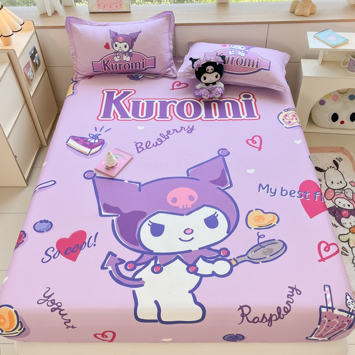 91家纺网 家纺一手货源 找家纺 博雅 2026新款三丽欧大版全棉纯棉单床笠床笠单件 全棉大版-蓝莓库洛米