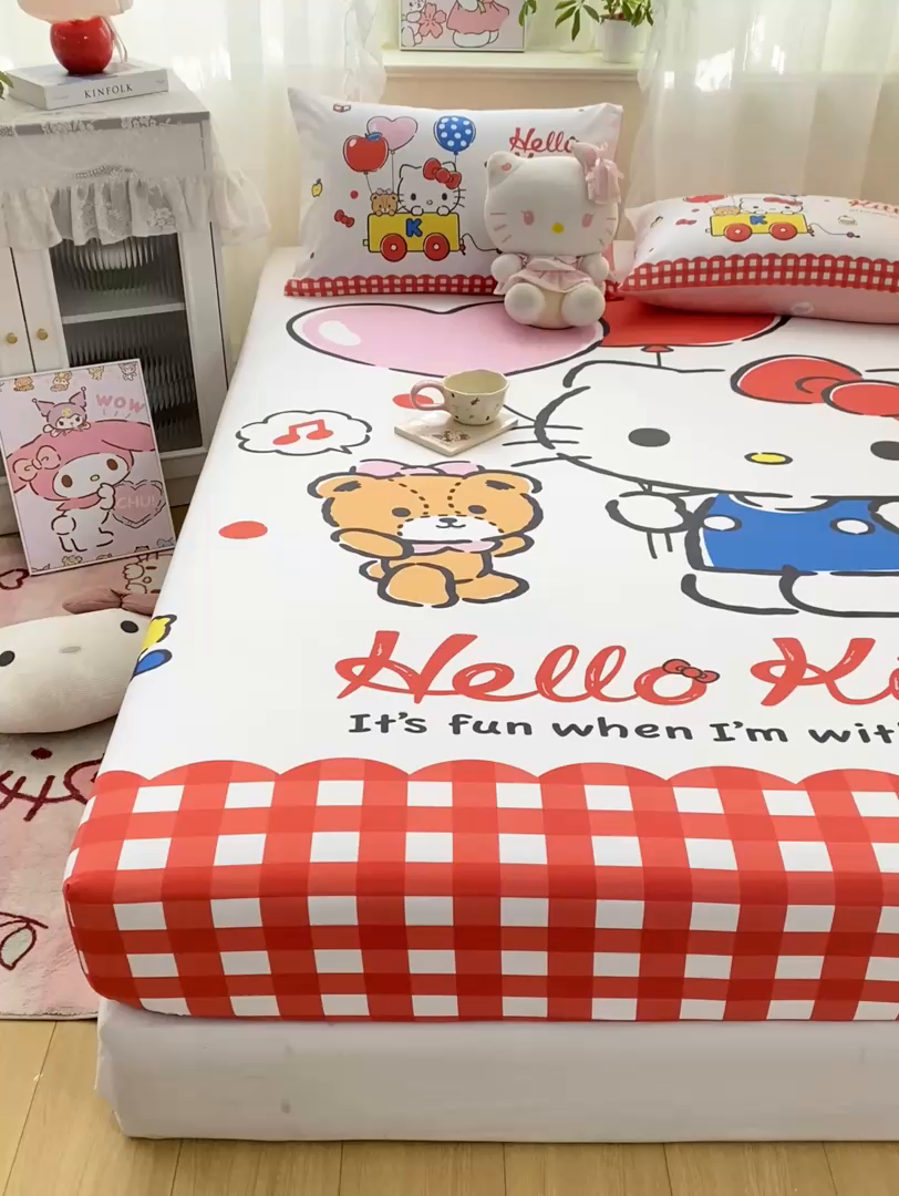 91家纺网 家纺一手货源 找家纺 博雅 2026新款三丽欧大版全棉纯棉单床笠床笠单件 全棉大版-乐园kt