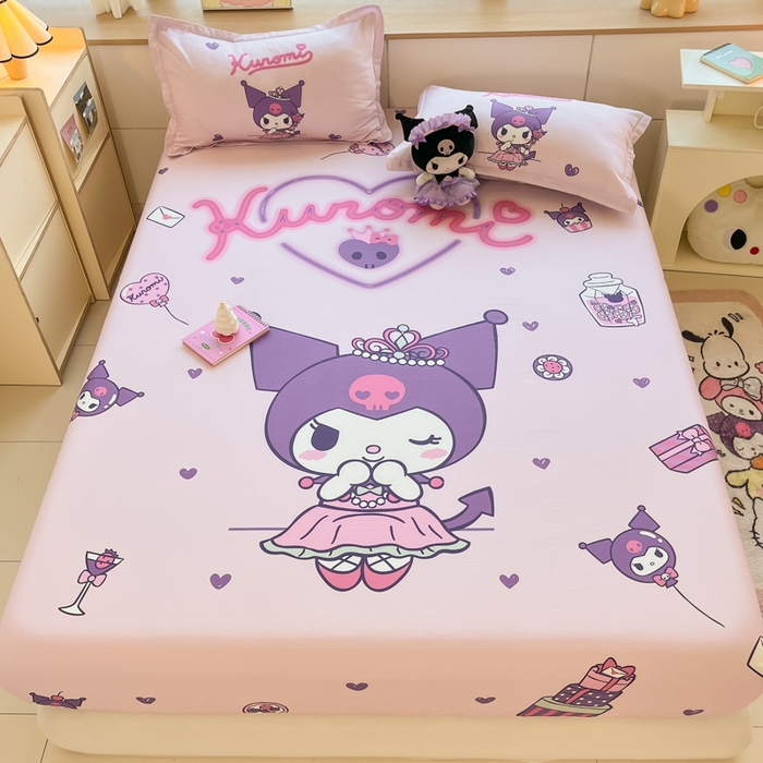 91家纺网 家纺一手货源 找家纺 博雅 2026新款三丽欧大版全棉纯棉单床笠床笠单件 全棉大版-礼盒库洛米