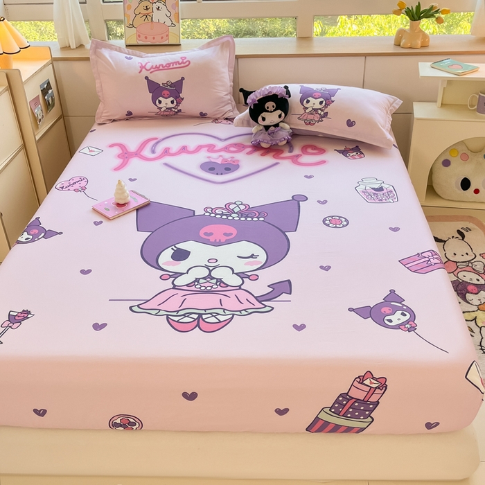 91家纺网 家纺一手货源 找家纺 博雅 2026新款三丽欧大版全棉纯棉单床笠床笠单件 全棉大版-礼盒库洛米