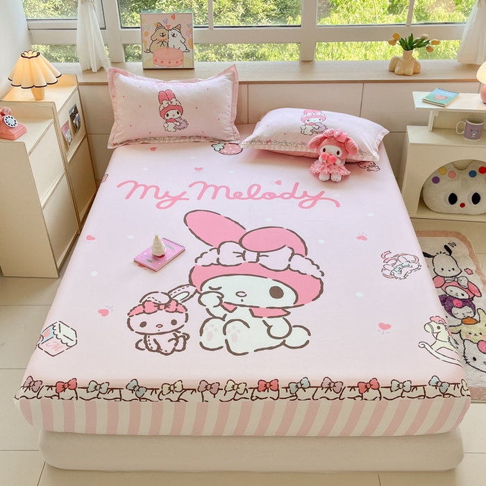 91家纺网 家纺一手货源 找家纺 博雅 2026新款三丽欧大版全棉纯棉单床笠床笠单件 全棉大版-木马美乐蒂