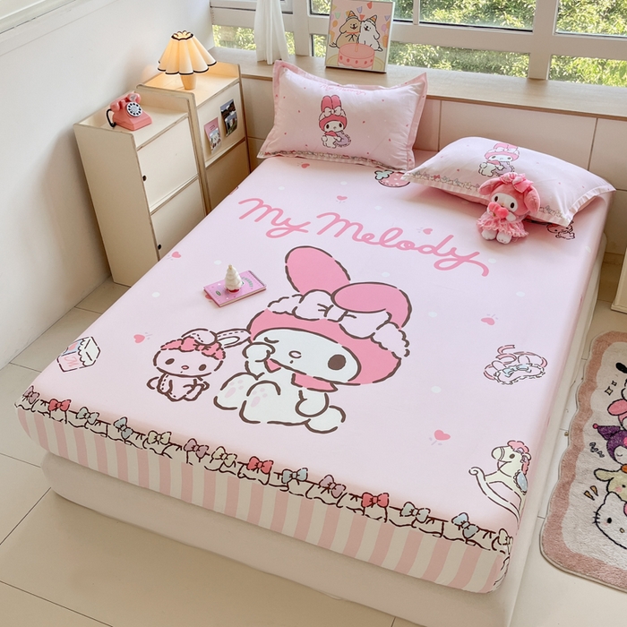 91家纺网 家纺一手货源 找家纺 博雅 2026新款三丽欧大版全棉纯棉单床笠床笠单件 全棉大版-木马美乐蒂