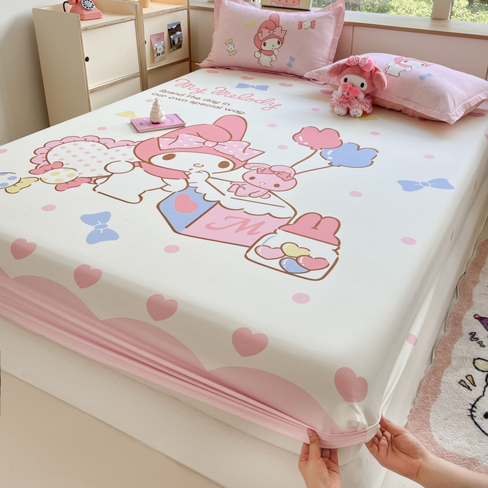 91家纺网 家纺一手货源 找家纺 博雅 2026新款三丽欧大版全棉纯棉单床笠床笠单件 全棉大版-糖果美乐蒂