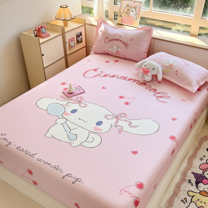 91家纺网 家纺一手货源 找家纺 博雅 2026新款三丽欧大版全棉纯棉单床笠床笠单件 全棉大版-淘气玉桂狗