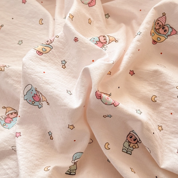 91家纺网 家纺一手货源 找家纺 安力森/诚臻酒店用品 2026新款A类双层皱皱纱四件套 云间童梦