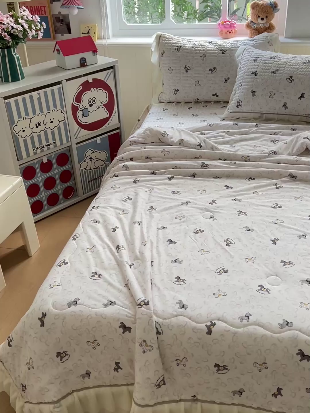 91家纺网 家纺一手货源 找家纺 富米莱（原臻工厂） 2026新款高奢维密花边冰肤格凉感夏凉被床盖夏被空调被四件套 夏被床盖-萌马聚财