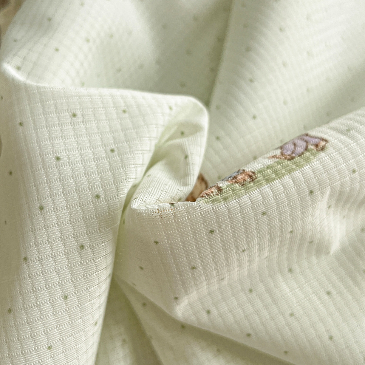 91家纺网 家纺一手货源 找家纺 富米莱（原臻工厂） 2026新款高奢维密花边冰肤格凉感夏凉被床盖夏被空调被四件套 夏被床盖-青屿小兔