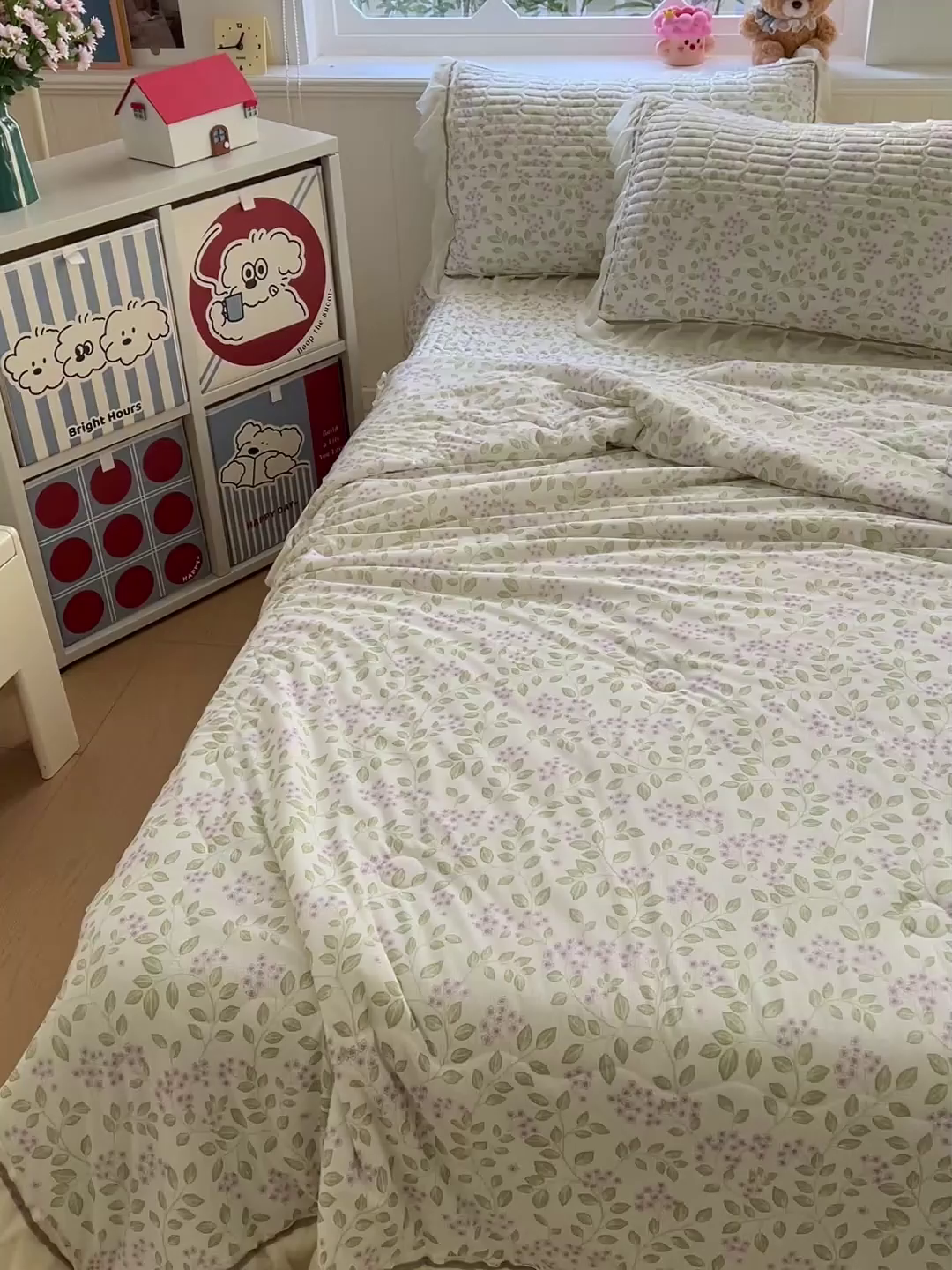 91家纺网 家纺一手货源 找家纺 富米莱（原臻工厂） 2026新款高奢维密花边冰肤格凉感夏凉被床盖夏被空调被四件套 夏被床盖-青枝纳福