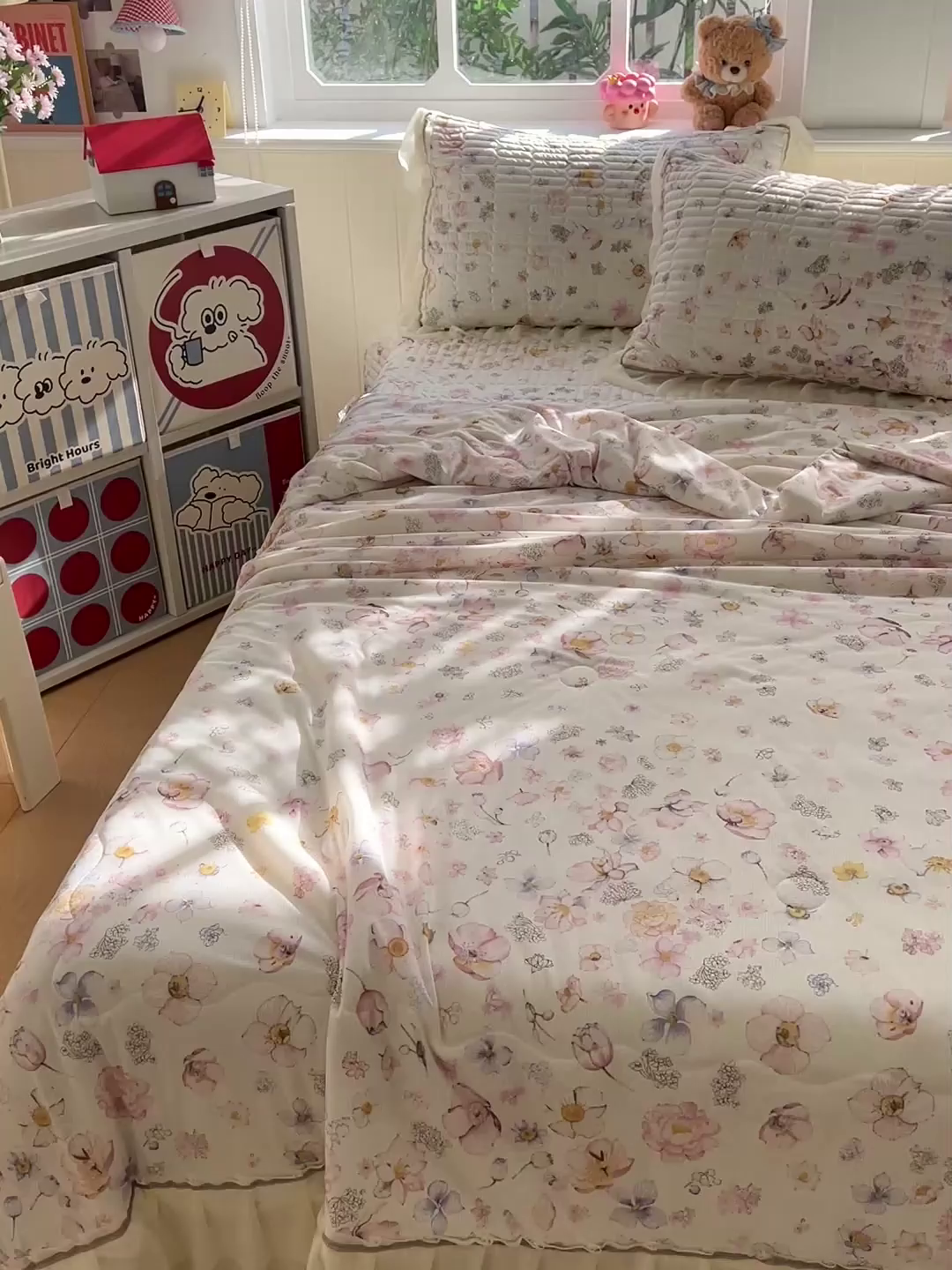 91家纺网 家纺一手货源 找家纺 富米莱（原臻工厂） 2026新款高奢维密花边冰肤格凉感夏凉被床盖夏被空调被四件套 夏被床盖-清欢花屿