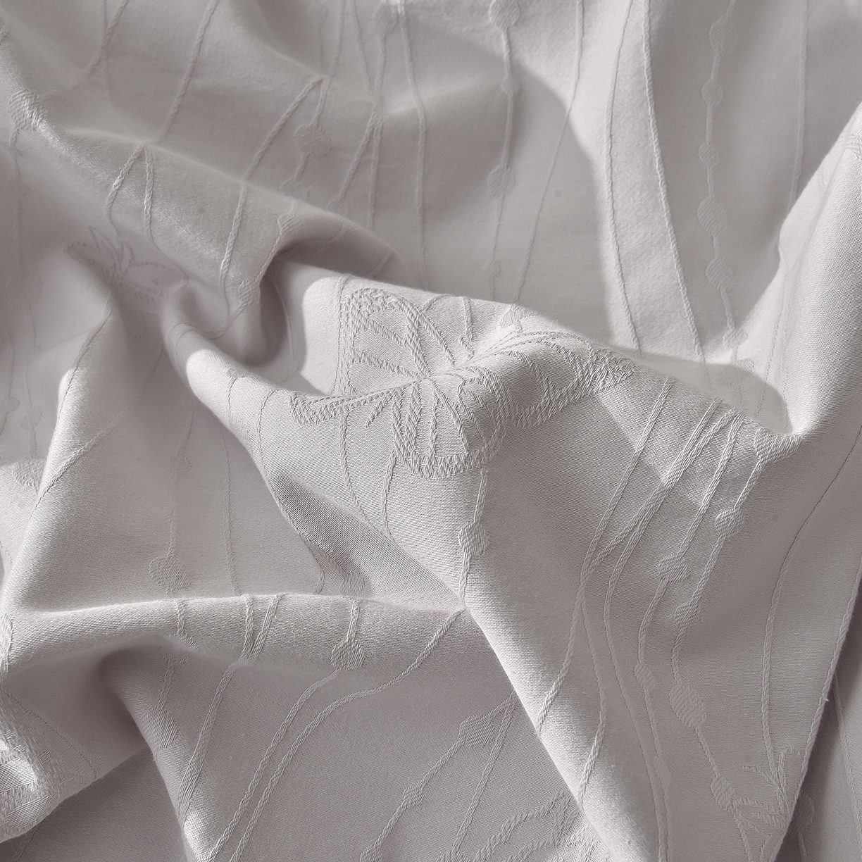 91家纺网 家纺一手货源 找家纺 炫拼家纺 2026新款A类60支水洗棉立体浮雕提花全棉四件套-幻蝶系列 幻蝶-星空灰