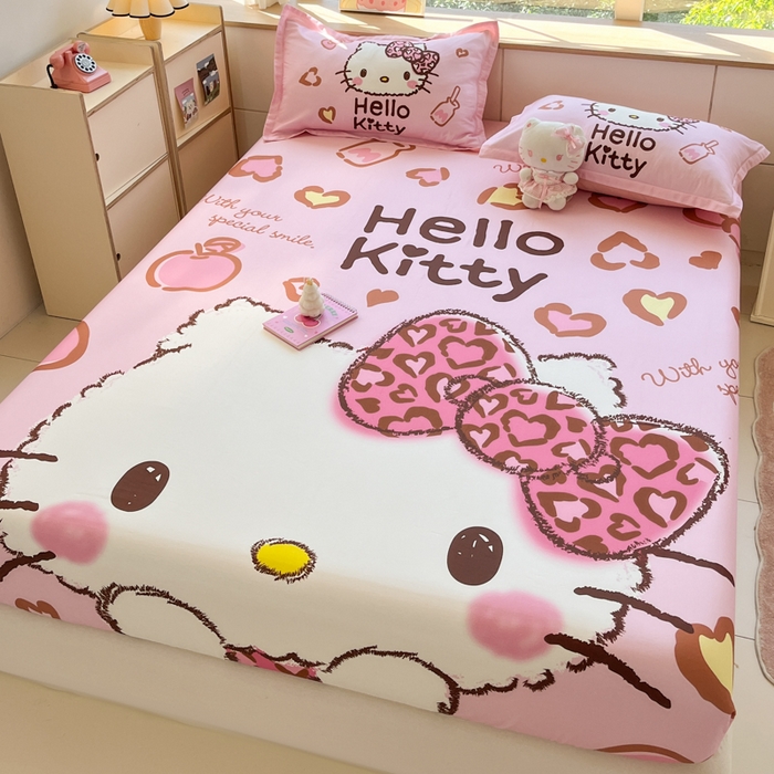 91家纺网 家纺一手货源 找家纺 博雅 2026新款三丽欧大版全棉纯棉单床笠床笠单件 全棉大版-甜酷KT