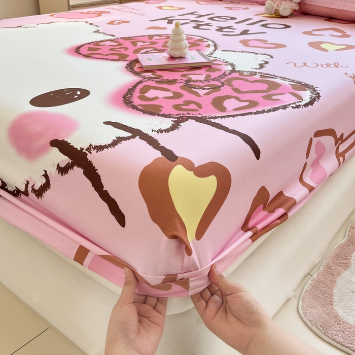 91家纺网 家纺一手货源 找家纺 博雅 2026新款三丽欧大版全棉纯棉单床笠床笠单件 全棉大版-甜酷KT