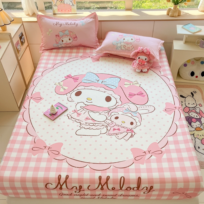 91家纺网 家纺一手货源 找家纺 博雅 2026新款三丽欧大版全棉纯棉单床笠床笠单件 全棉大版-玩偶美乐蒂