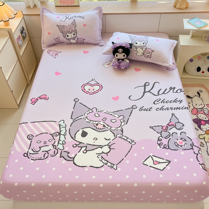 91家纺网 家纺一手货源 找家纺 博雅 2026新款三丽欧大版全棉纯棉单床笠床笠单件 全棉大版-晚安库洛米