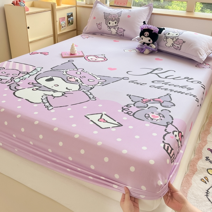 91家纺网 家纺一手货源 找家纺 博雅 2026新款三丽欧大版全棉纯棉单床笠床笠单件 全棉大版-晚安库洛米