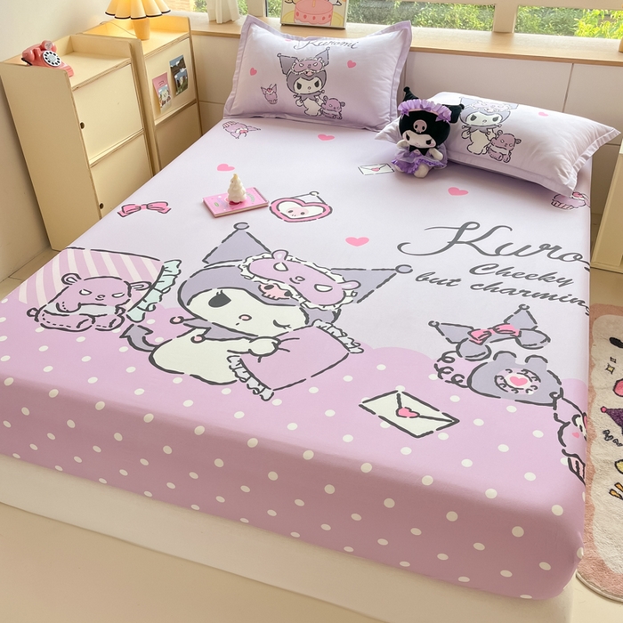 91家纺网 家纺一手货源 找家纺 博雅 2026新款三丽欧大版全棉纯棉单床笠床笠单件 全棉大版-晚安库洛米