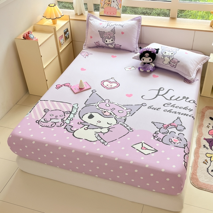 91家纺网 家纺一手货源 找家纺 博雅 2026新款三丽欧大版全棉纯棉单床笠床笠单件 全棉大版-晚安库洛米