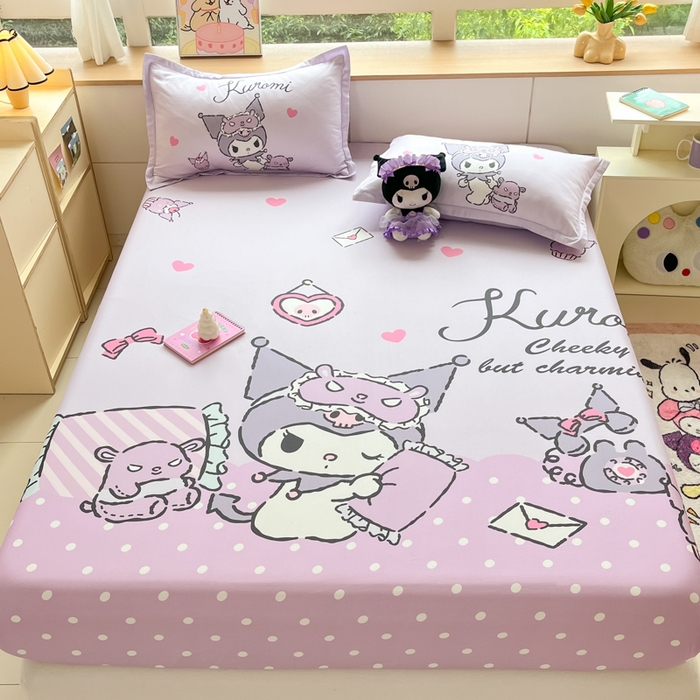 91家纺网 家纺一手货源 找家纺 博雅 2026新款三丽欧大版全棉纯棉单床笠床笠单件 全棉大版-晚安库洛米