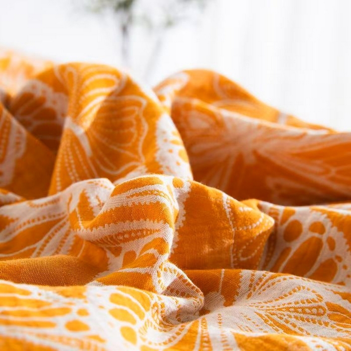 91家纺网 家纺一手货源 找家纺 （总）双层纱家居 2025新款AA版拉链花边款全棉色织大提花双层纱四件套梦蝶