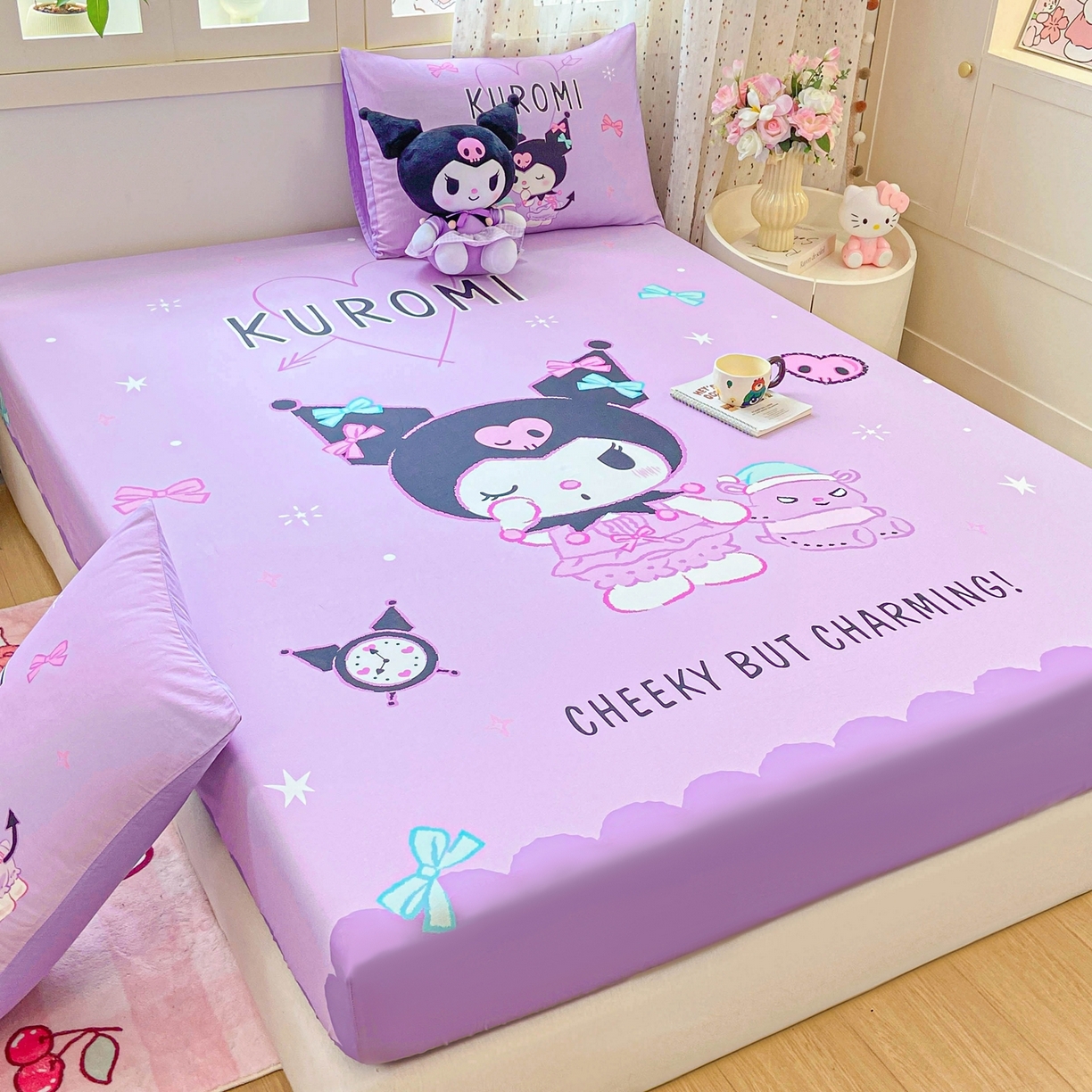 91家纺网 家纺一手货源 找家纺 博雅 2026新款三丽欧大版全棉纯棉单床笠床笠单件 小恶魔库洛米