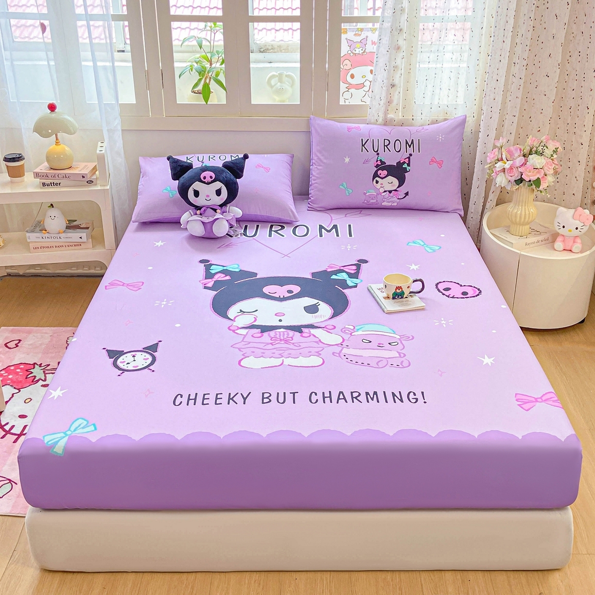 91家纺网 家纺一手货源 找家纺 博雅 2026新款三丽欧大版全棉纯棉单床笠床笠单件 小恶魔库洛米