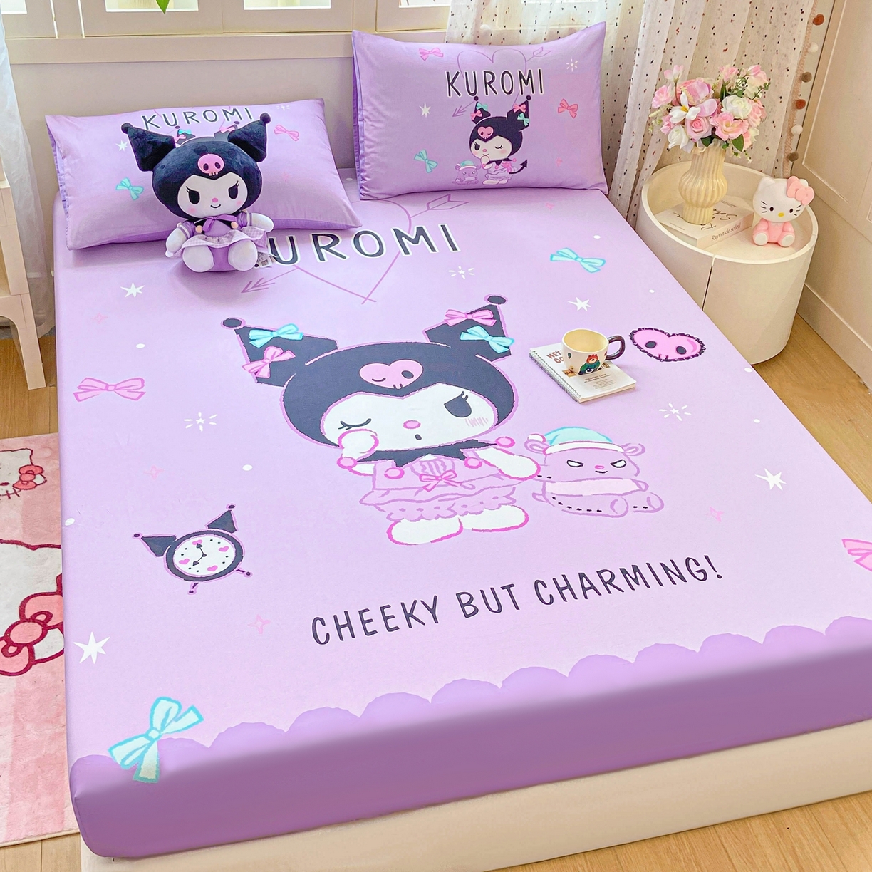 91家纺网 家纺一手货源 找家纺 博雅 2026新款三丽欧大版全棉纯棉单床笠床笠单件 小恶魔库洛米