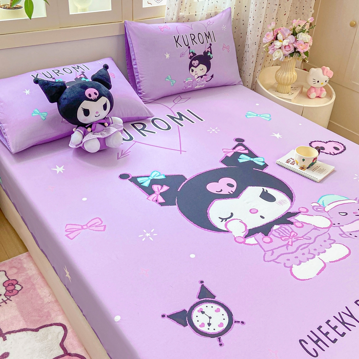 91家纺网 家纺一手货源 找家纺 博雅 2026新款三丽欧大版全棉纯棉单床笠床笠单件 小恶魔库洛米