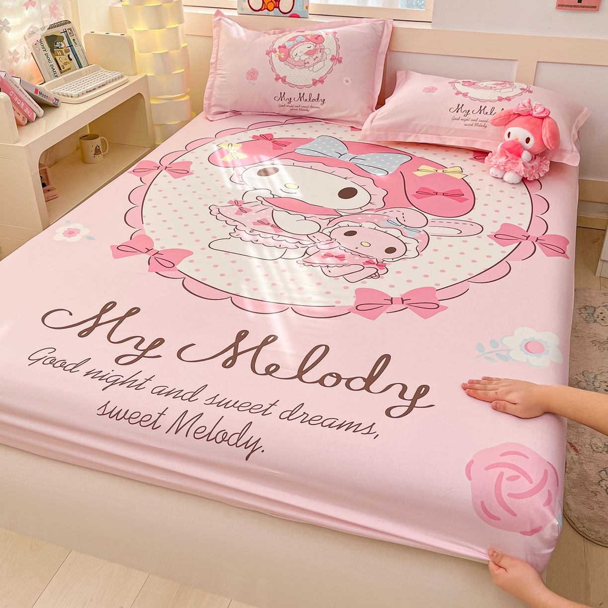 博雅 2026新款三丽欧大版全棉纯棉单床笠床笠单件 小花美乐蒂