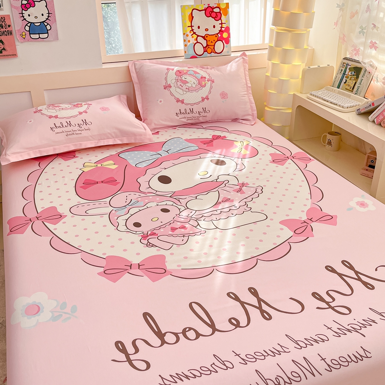 91家纺网 家纺一手货源 找家纺 博雅 2026新款三丽欧大版全棉纯棉单床笠床笠单件 小花美乐蒂